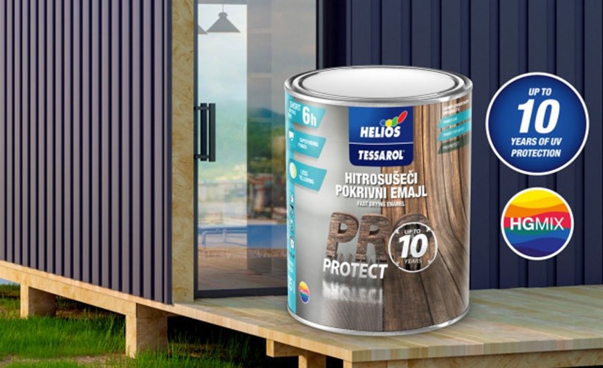 Nowa farba TESSAROL PRO PROTECT firmy Helios chroni drewno i metal przed trudnymi warunkami atmosferycznymi.