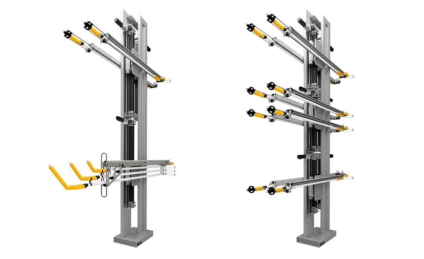 „Sercem” systemu jest nowy moduł pionowy. Do każdego modułu można podłączyć dwie osie pistoletu UA05 lub jedną oś pistoletu UA05-x