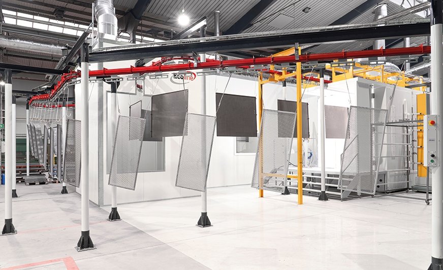 Linia do malowania proszkowego zasilana energią elektryczną